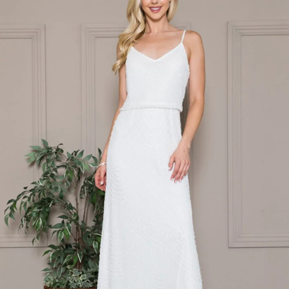 OFF WHITE BRIDAL PROM PARTY Long Wedding Gown ACIN001